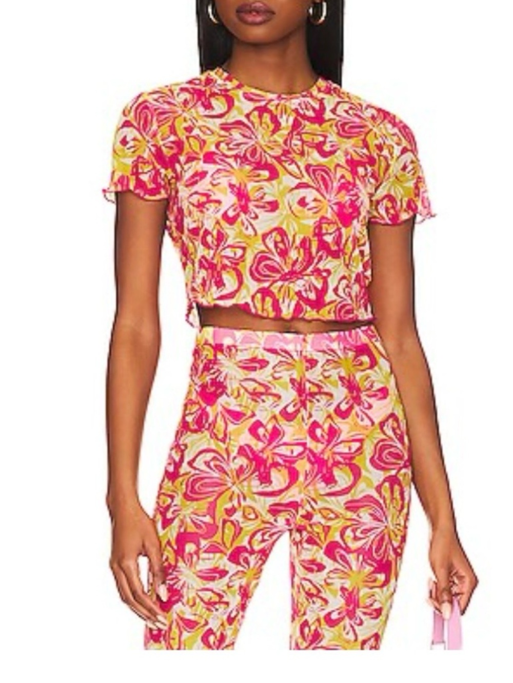 Beach Riot Pink and Yellow Floral Two Piece Set